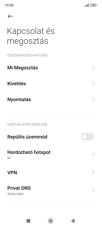 Válaszd a Hordozható hotspot lehetőséget.