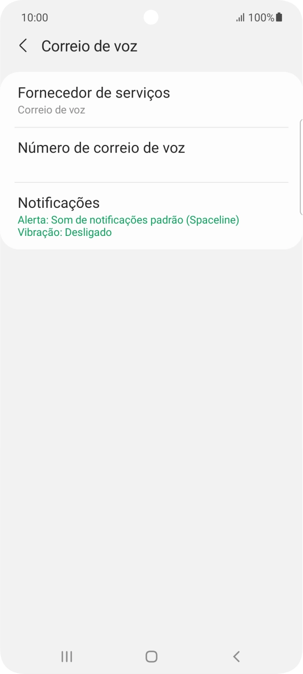 Prima Número de correio de voz.