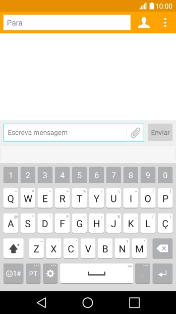 Abra uma nota, mensagem ou e-mail para que o teclado apareça no ecrã e o telefone fique pronto para a escrita de texto.