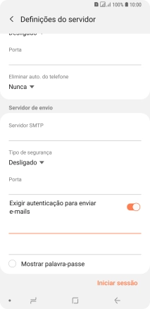 Prima o campo da password e introduza a password da sua conta de e-mail Vodafone.