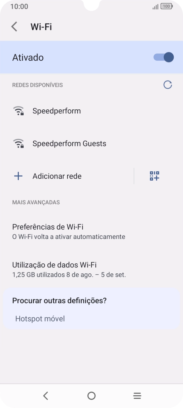 Prima a rede Wi-Fi pretendida.