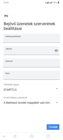 Kattints a „Felhasználónév” alatti mezőre, és írd be az e-mail-fiókodhoz tartozó felhasználónevet.