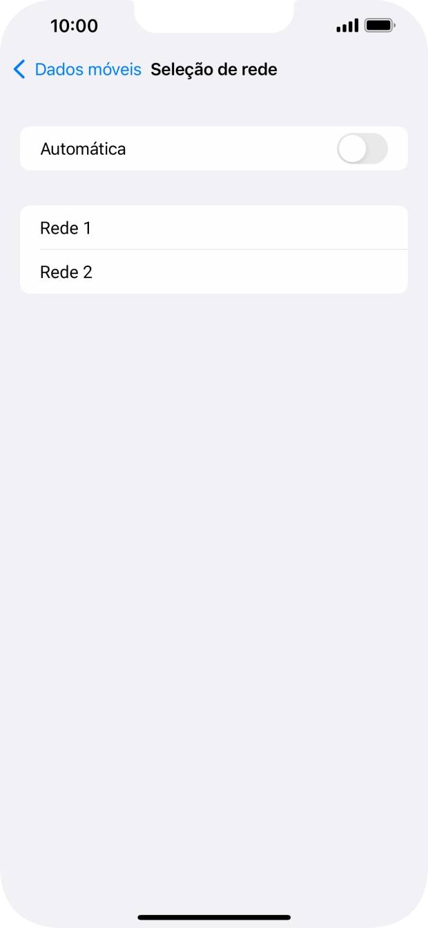 Se desativar a função, prima a rede pretendida.