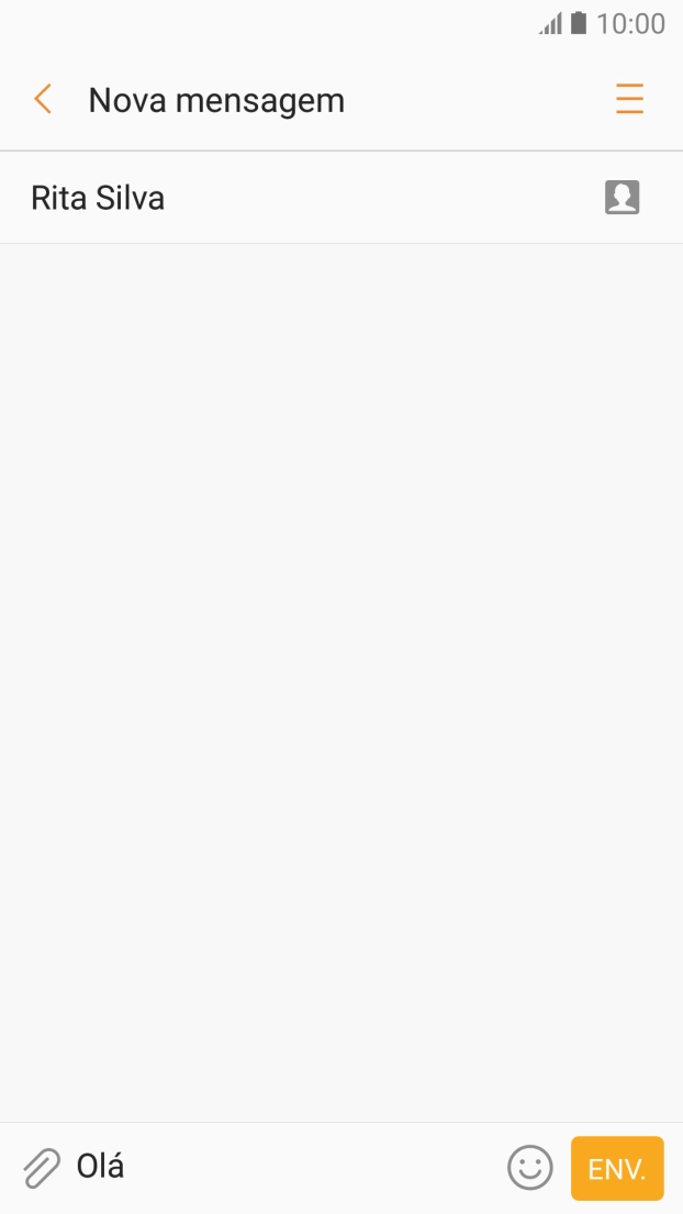 Prima ENV. quando terminar de escrever a sua mensagem curta.