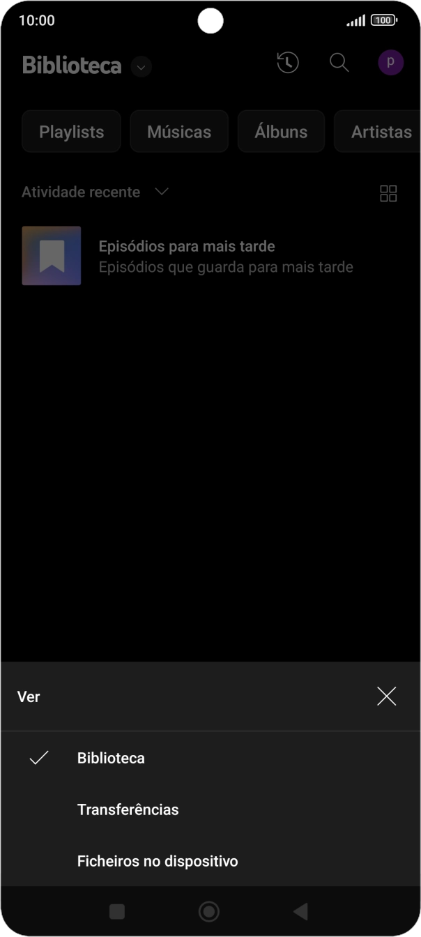 Prima a categoria pretendida e dirija-se ao ficheiro de música pretendido.