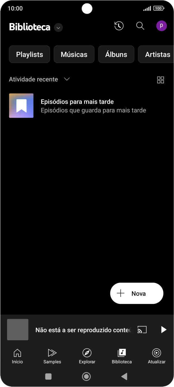 Prima a lista suspensa.