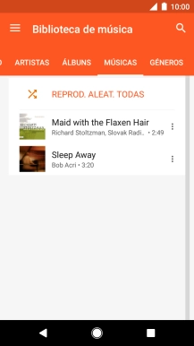 Prima o ficheiro de música pretendido.