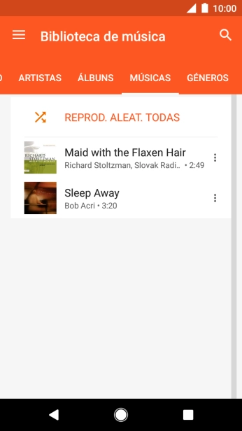 Prima o ficheiro de música pretendido.