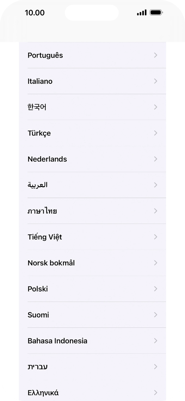 Prima o idioma pretendido.