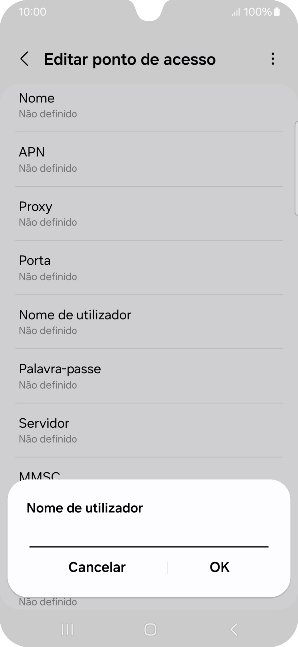 Introduza vodafone e prima OK.