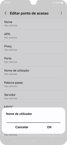 Introduza vodafone e prima OK.