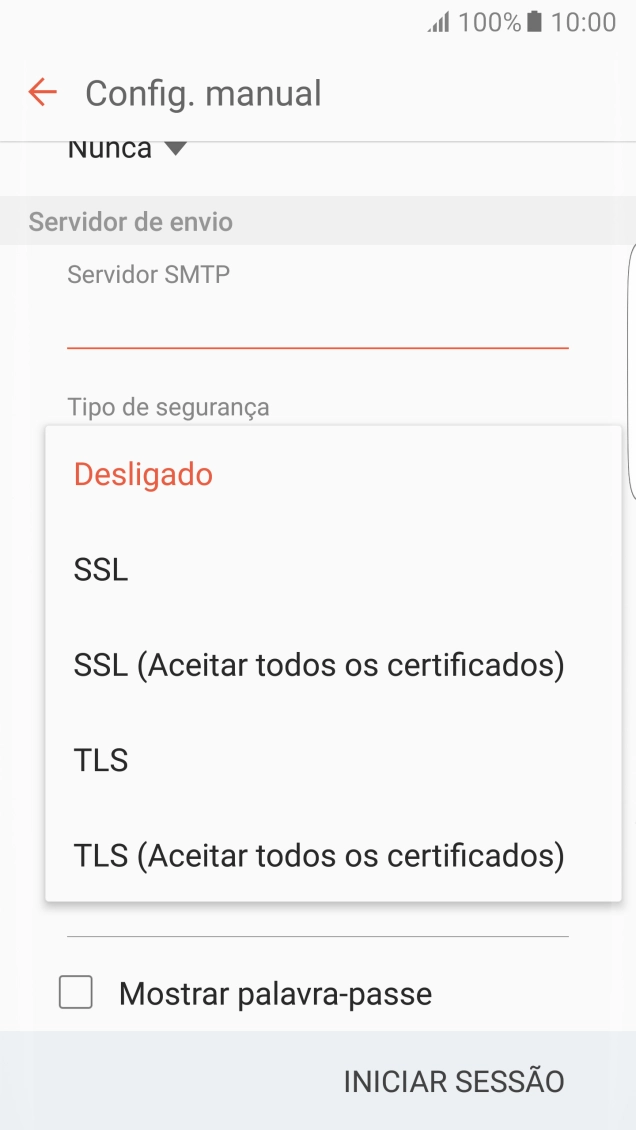 Prima Desligado para desativar a função.