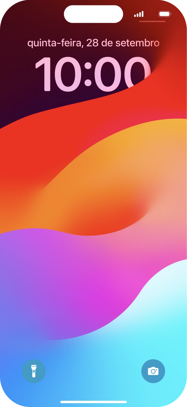 Deslize o dedo para cima a partir da base do ecrã.