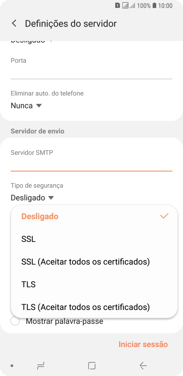 Prima TLS para ativar a função.