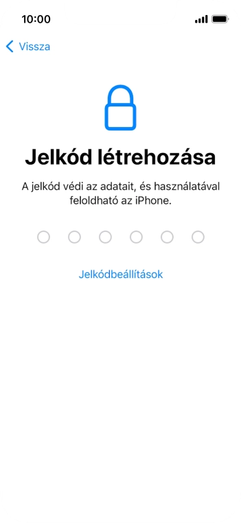Válaszd a Jelkódbeállítások lehetőséget.
