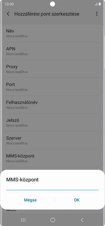 Írd be azt, hogy http://mms.vodafone.hu/servlets/mms, és válaszd az OK lehetőséget. Írd be azt, hogy http://mms.vodafone.hu/servlets/mms, és válaszd az OK lehetőséget.