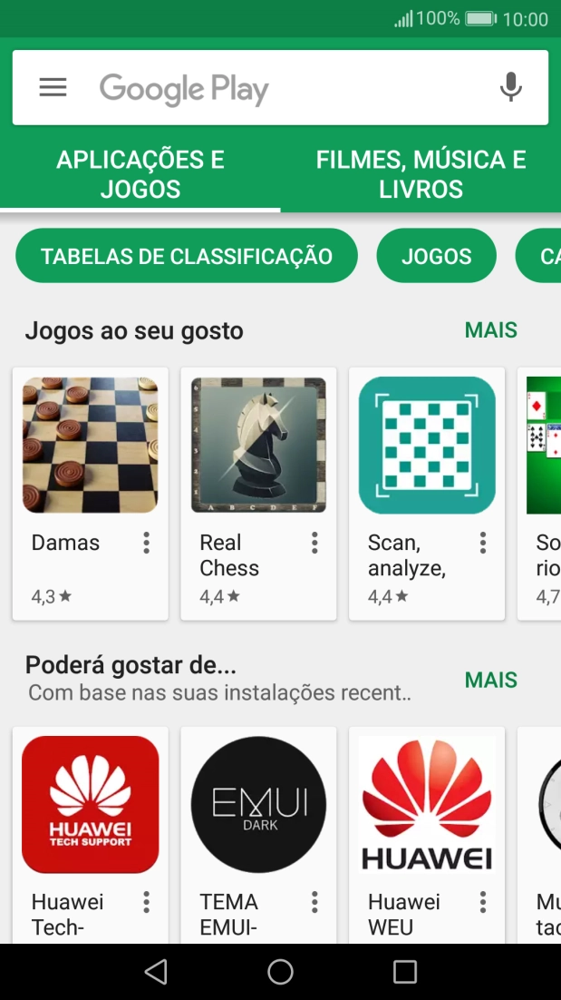 Deslize o dedo sobre o ecrã da esquerda para a direita.