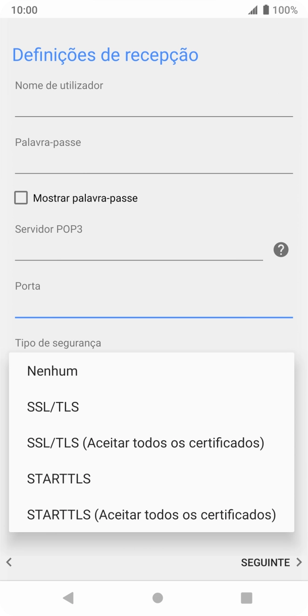 Prima Nenhum para desativar a função.