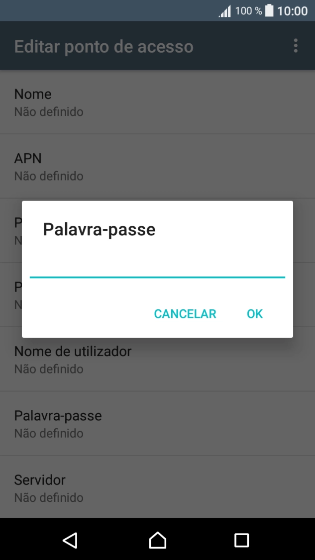 Introduza vodafone e prima OK.