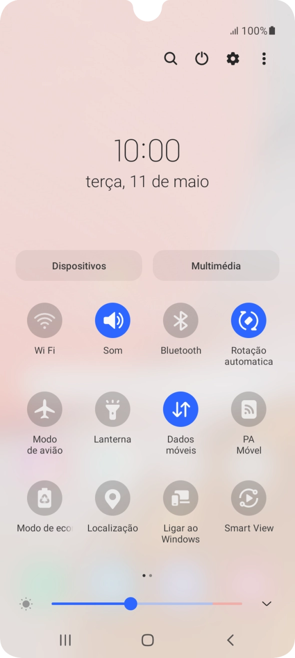 Prima o ícone de definições.