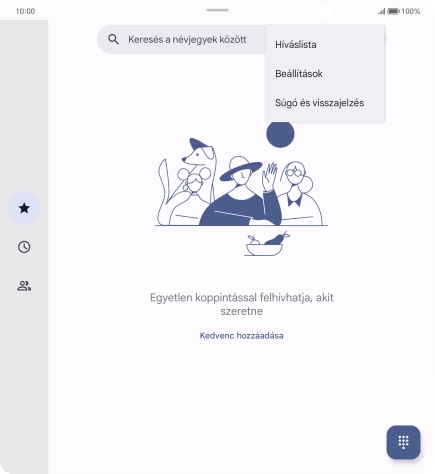 Válaszd a Beállítások lehetőséget.