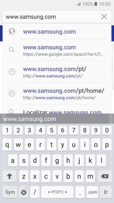 Introduza o endereço da página de Internet pretendida e prima Ir.