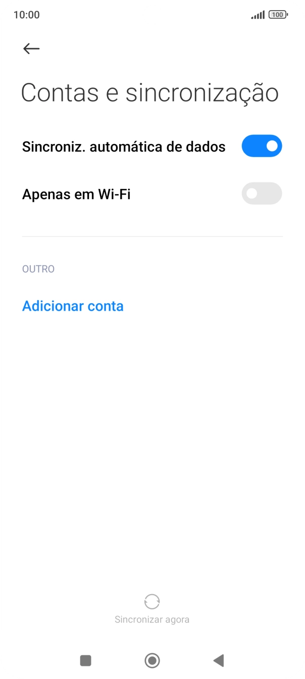 Prima Adicionar conta.