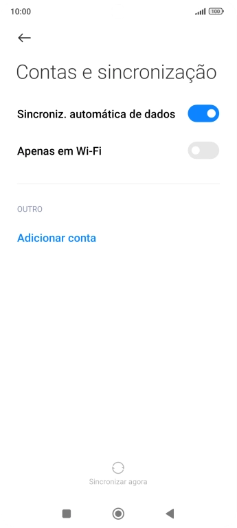 Prima Adicionar conta.