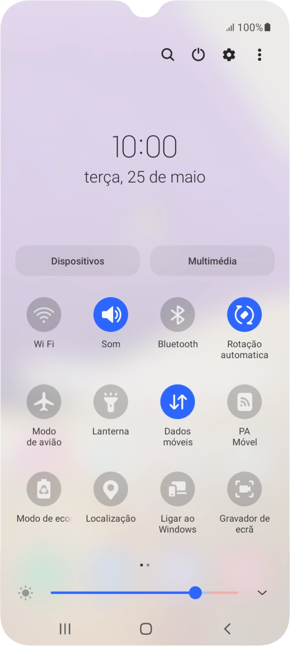 Prima o ícone de definições.