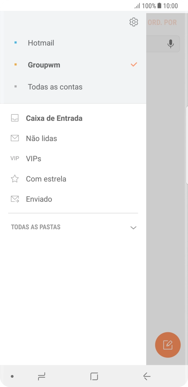 Prima o ícone de definições.