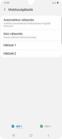 Válaszd ki a kívánt hálózatot.