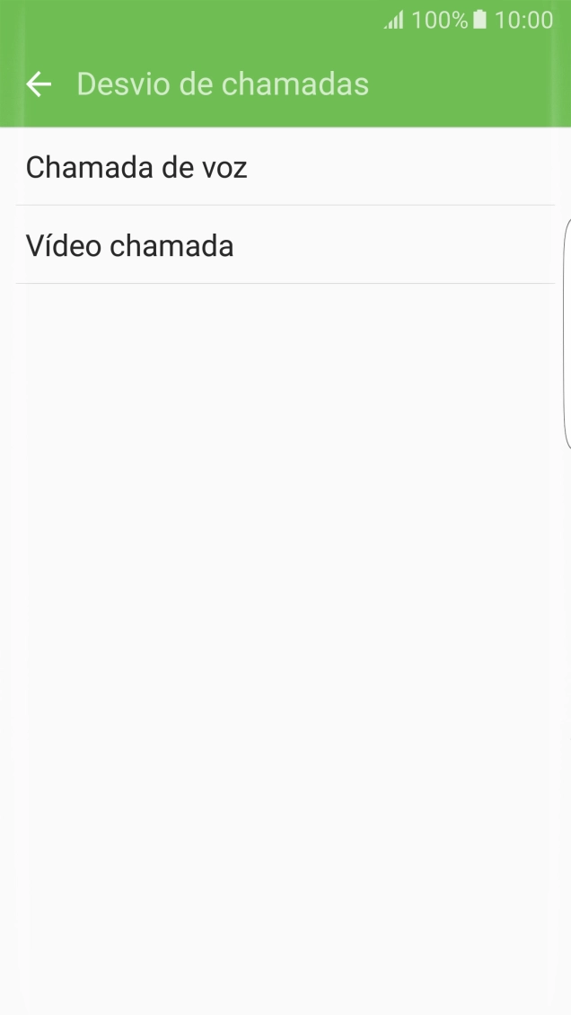 Prima o tipo de desvio pretendido.