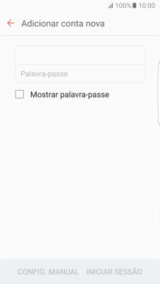 Prima Palavra-passe e introduza a password da sua conta de e-mail.