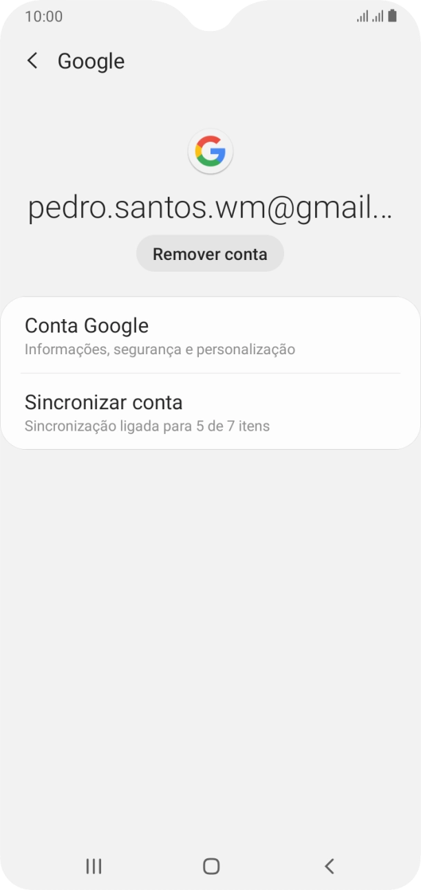 Prima Sincronizar conta.