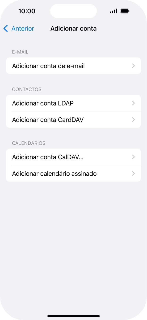 Prima Adicionar conta de e-mail.