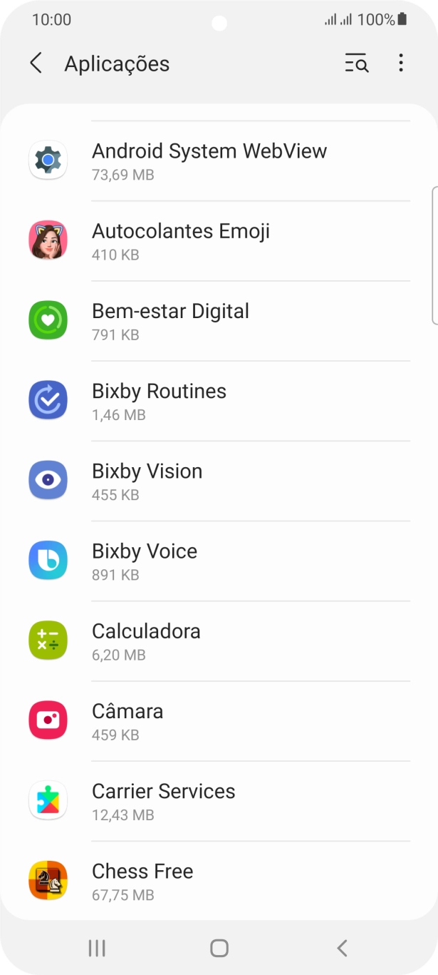 Prima a app pretendida.
