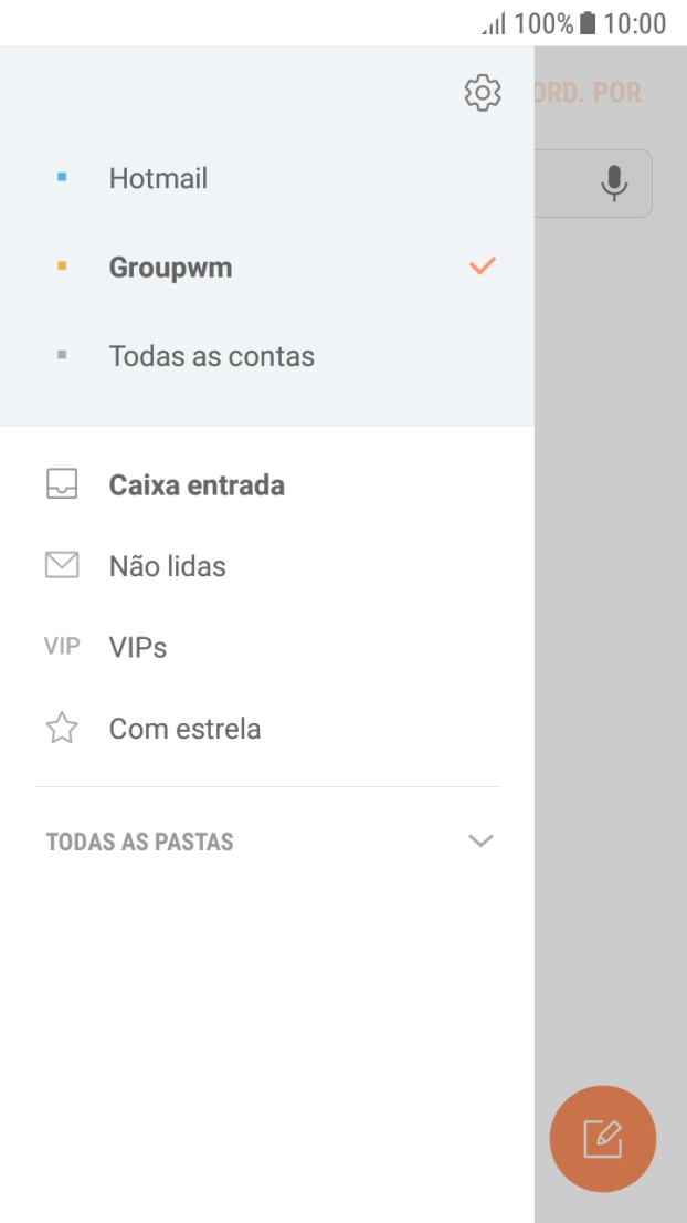 Prima o ícone de definições.