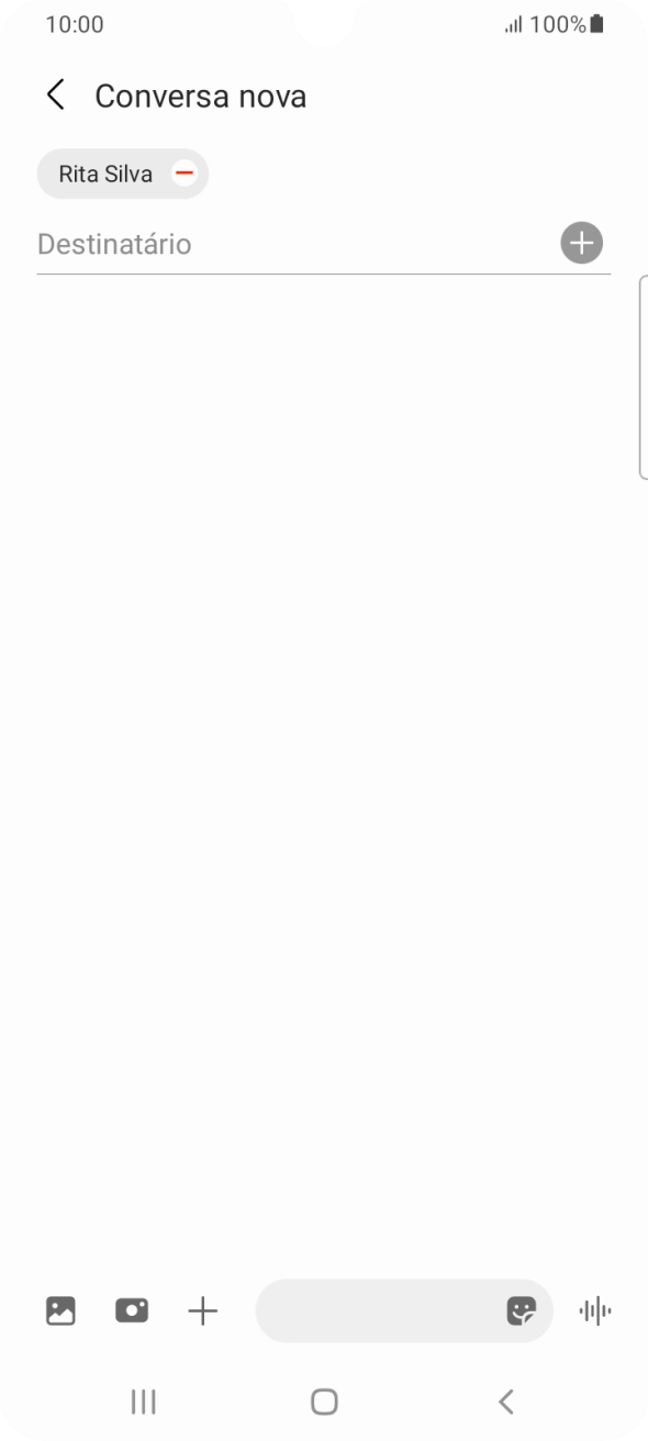 Prima o campo de escrita e escreva o texto da sua mensagem curta.