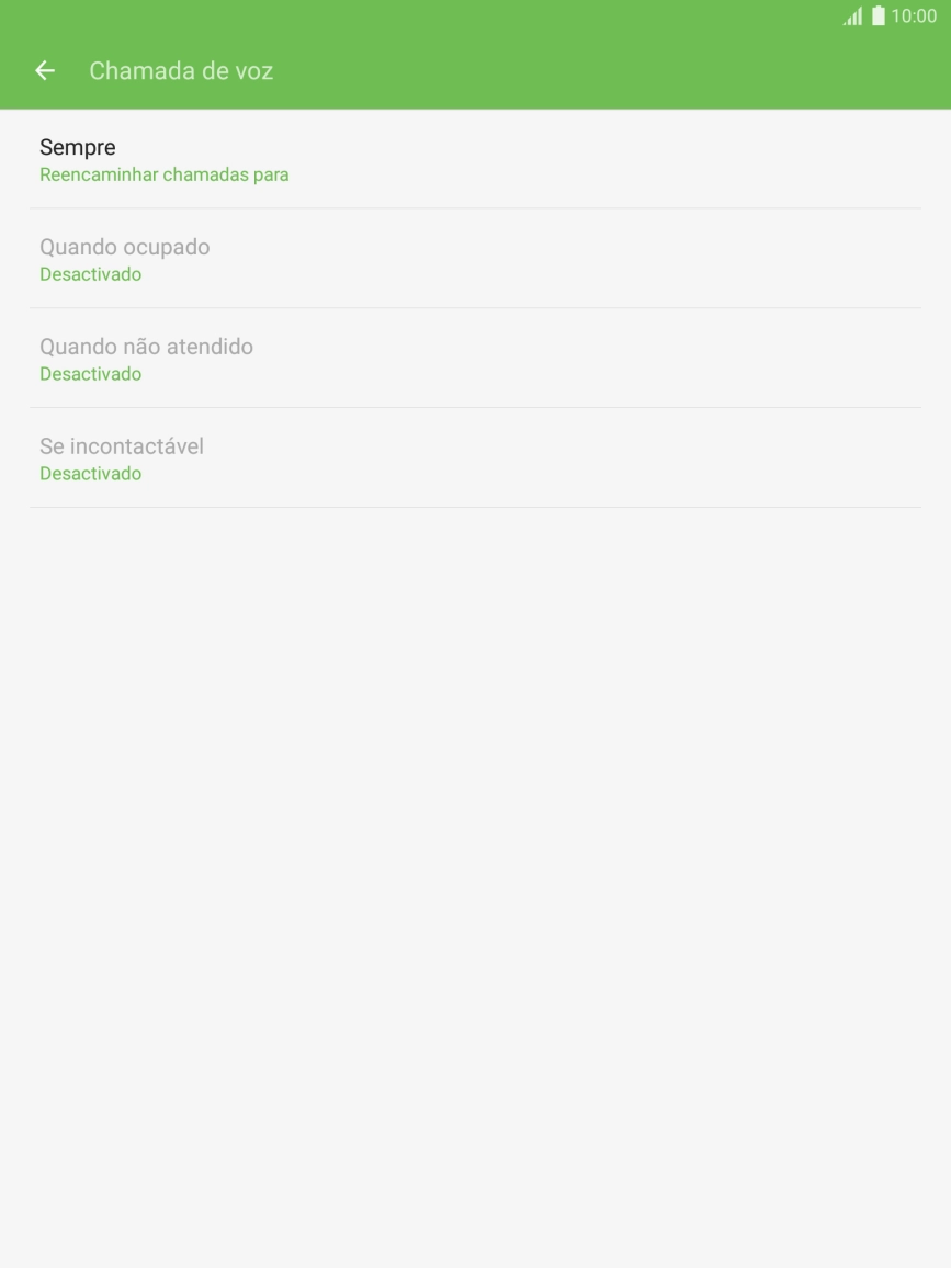 Prima o tipo de desvio pretendido.