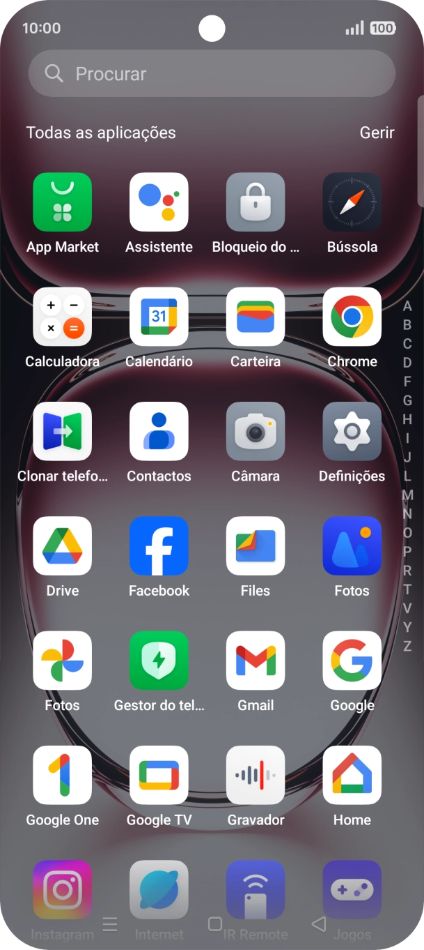 Prima Fotos e vá até à pasta pretendida.