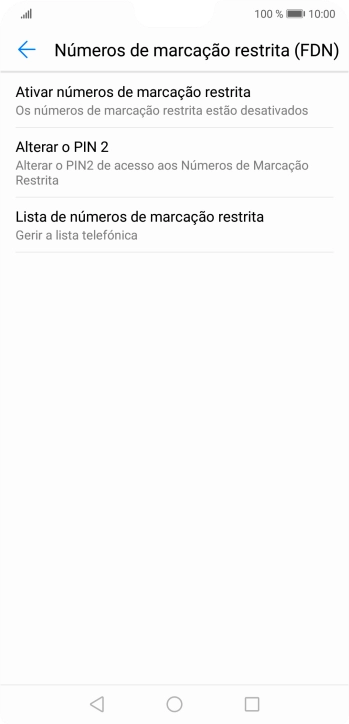 Prima Ativar números de marcação restrita para ativar a marcação permitida.
