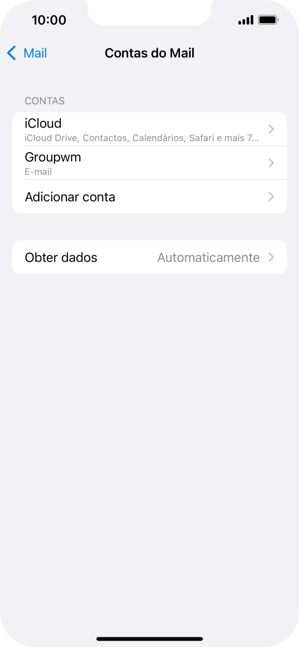 Prima o nome na conta de e-mail que acabou de criar.