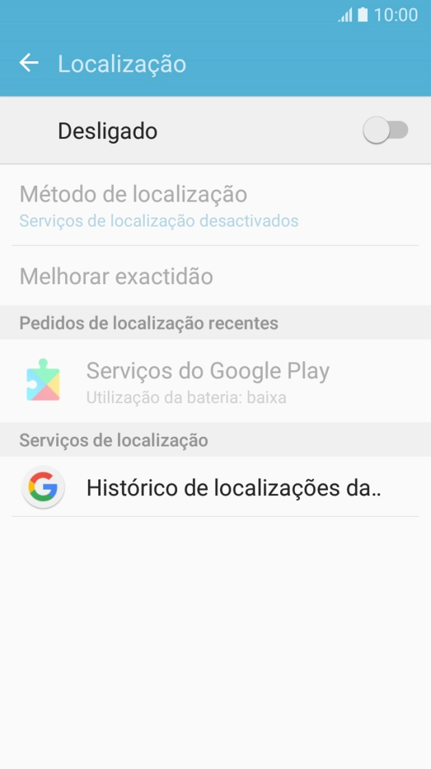 Prima o indicador para ativar ou desativar a função.