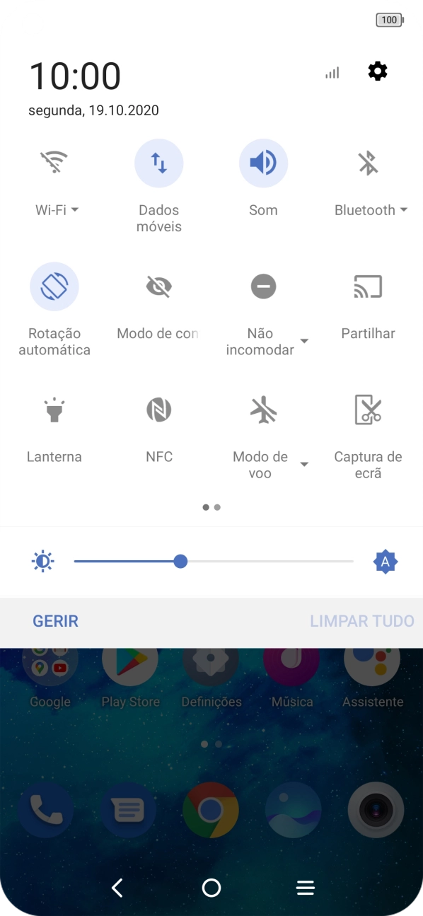 Prima o ícone de definições.