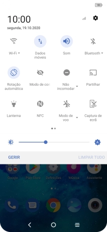 Prima o ícone de perfil as vezes necessárias para ativar ou desativar o perfil silencioso.