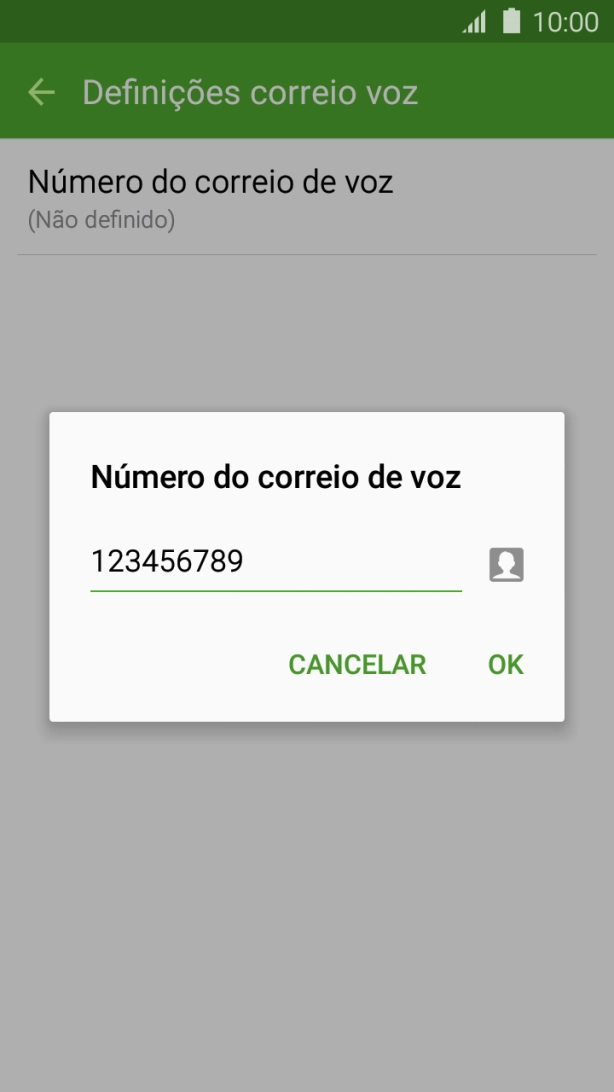 Introduza 123 e prima OK.