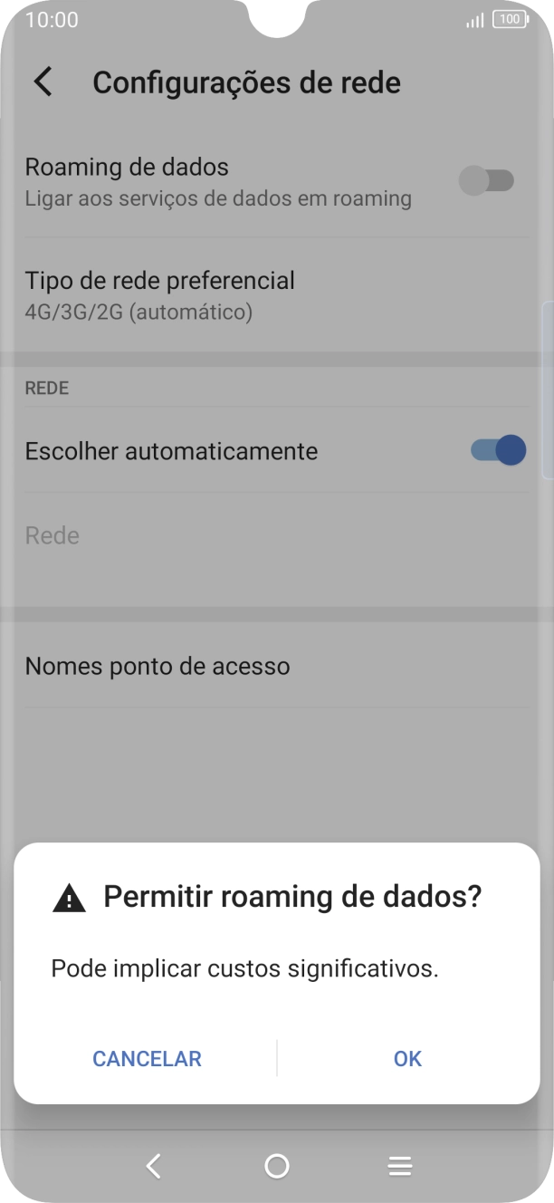 Se ativar a função, prima OK.