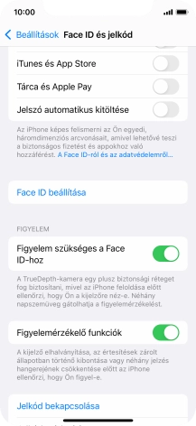 Válaszd a Jelkód bekapcsolása lehetőséget, és írj be kétszer egymás után egy tetszőleges képernyőzárkódot.