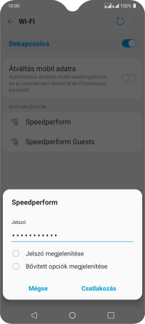Írd be a Wi-Fi hálózatodhoz tartózó jelszót, és válaszd a Csatlakozás lehetőséget.