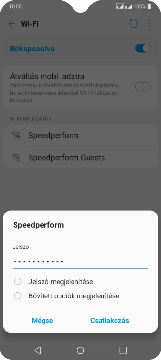 Írd be a Wi-Fi hálózatodhoz tartózó jelszót, és válaszd a Csatlakozás lehetőséget.
